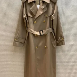 British Style Golden Button Mid-Length Trench Coat for Women 2023 Autumn Winter New Casual Women's Fashion Double Breasted Coat